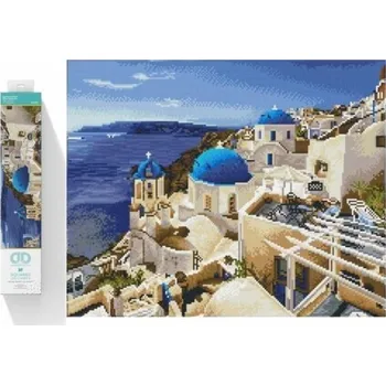 Diamantové malování DIAMOND DOTZ Diamantová výšivka Diamond Dotz Diamantová mozaika Santorini 60x50cm DQ12004