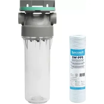 Filtrace vody Průsvitné filtrační pouzdro s odvzdušňovacím ventilem ECO 1“ - 10“/2,5" a vinutou PP vložkou 5µm (FILTRAČNÍ POUZDRA)