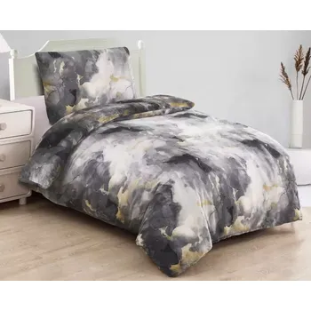 Povlečení Jahu Povlečení Mikrovlákno a Mikroflanel Mramor šedý