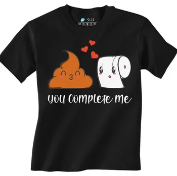 Chlapecké tričko Dětské tričko Ty mě doplňuješ Hovínko a Toaleťák (Velikost: 5-6, Barva: Černá)