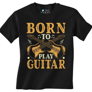 Chlapecké tričko Dětské tričko Narozen pro kytaru Born to Play Guitar (Velikost: 3-4, Barva: Černá)