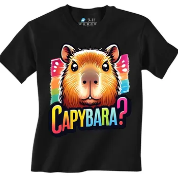 Chlapecké tričko Dětské tričko Zmatená Kapybara Capybara? (Velikost: 3-4, Barva: Černá)