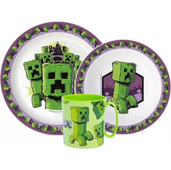 Party nádobí Sada plastového nádobí s hrnkem Creeper Minecraft
