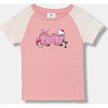 Dětské bavlněné tričko Puma PUMA X HELLO KITTY & FRIENDS Slim Tee 632391 růžová 30X, vel. 122