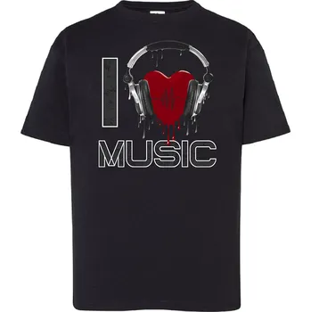 detske-levne-bavlnene-tricko-potisk-laska-muzika Barva: Black -černá, Dětská bavlněná trička JHK: S