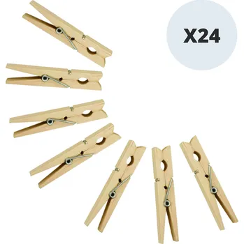 Kolíček na prádlo MSV velké kolíčky na prádlo, 24 ks, dřevo, 10 cm