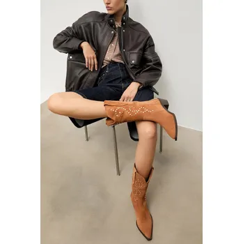 Dámská zimní obuv Semišové kovbojské boty Answear.LAB 5097-06 béžová 80X, EUR 38