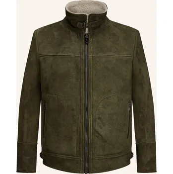 Pánská bunda Milestone Pánská Kožená Bunda Mscamino, tmavě zelená, 48