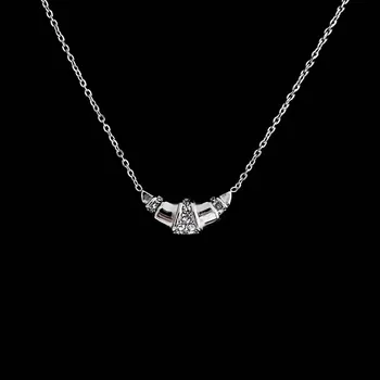 Náhrdelník Náhrdelník Croissant s krystaly „PARIS Elegance“ z chirurgické oceli č. 1786