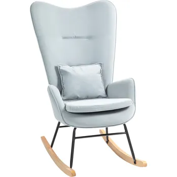 Křeslo Houpací křeslo se sametovým vzhledem | světle šedé