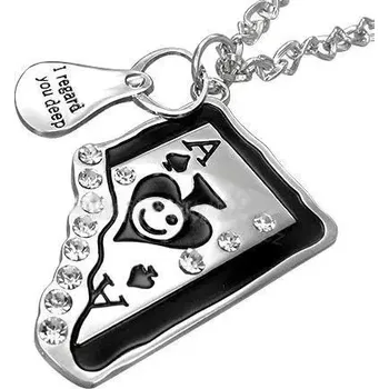 Náhrdelník Řetízek s přívěskem karetní eso 9 (Náhrdelník bižuterie)