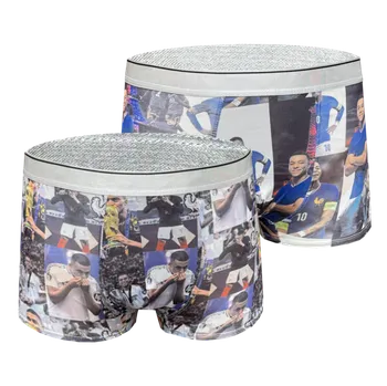 Chlapecké spodní prádlo PeSaiL Chlapecké boxerky s potiskem fotbalisty - Francie - Kylian Mbappe (2ks/Balení) Velikost: 12 roky (vel.146)