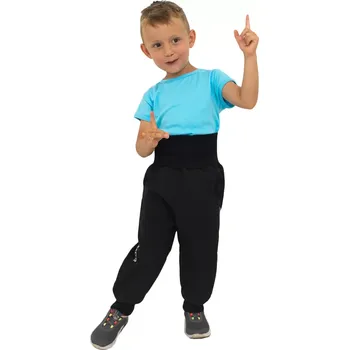 Chlapecké kalhoty ESITO | Rostoucí softshellové kalhoty SPORT Elastik Black - černá / 98