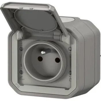 Elektrická zásuvka LEG PLEXO NEW 069731LA SET 9+1 ZÁSUVKA 2P+T CLONKY IP55 POVRCH.ŠEDÁ