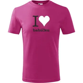 Chlapecké oblečení Purpurové dětské tričko I love babičku - barva purpurová - velikost 10let