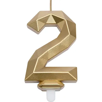 Svíčka Svíčka na dort 2 zlatá vel. 8cm