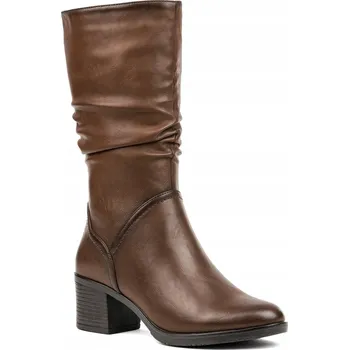 Dámská obuv Wojtyłko dámské kozačky do půli lýtek na sloupkovém podpatku, velikost 41