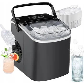Výrobník ledu AUTOMATICKÝ VÝROBNÍK LEDU 12 kg/DEN PŘENOSNÝ DOMÁCÍ STROJ NA LED