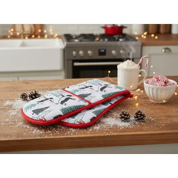 Chňapka Vánoční kuchyňská dvojitá chňapka CHRISTMAS PENGUIN 86x17 cm Mybesthome