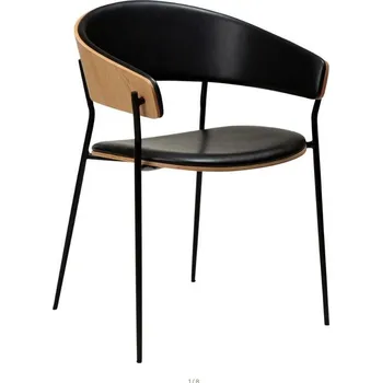 Jídelní židle Dřevěná jídelní židle DAN-FORM CRIB imitace kůže černá