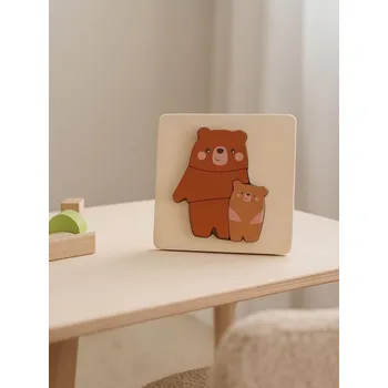 Dřevěná hračka Sinsay - Dřevěná skládačka - hnědá - 741HH-88X - 741HH-88X-ONE