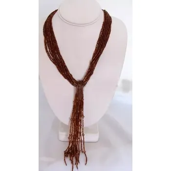 Náhrdelník Náhrdelník bižuterie hnědý 765 (Náhrdelníky, korálky bižuterie)
