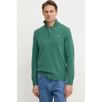 Dámský svetr Bavlněný svetr Gant zelená barva 8030170 77X, vel. S