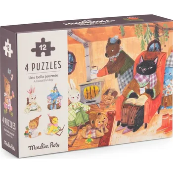 Dětské zboží Moulin Roty Puzzle mini Les Minouchkas - 4x12pcs
