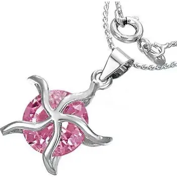 Náhrdelník Módní náhrdelník růžový 40 (Módní náhrdelník, s přívěskem)