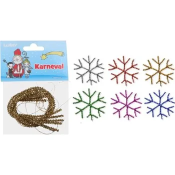 Vánoční dekorace Vločka 75mm, skládačka, 6ks