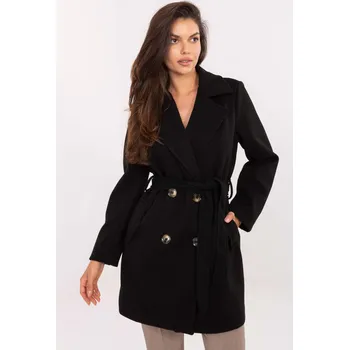 Trenčkot s vázáním v pase model 59085 černý