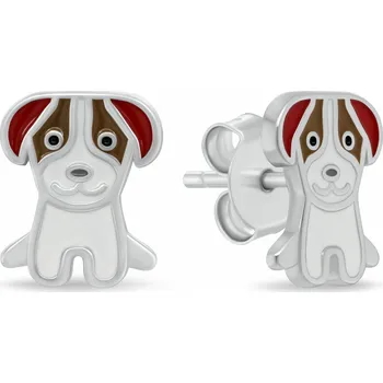 Náušnice Brilio Silver Hravé stříbrné náušnice Pejsci EA1208W + 2 měsíce na vrácení zboží