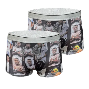 Boxerky PeSaiL Chlapecké boxerky s potiskem fotbalisty - Real Madrid FC Kylian Mbappé (2ks/Balení) Velikost: 15-16 let (vel.172-178) - vel. M