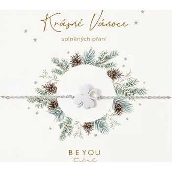 Náramek BEYOU Dárková karta Krásné Vánoce a náramek čtyřlístek