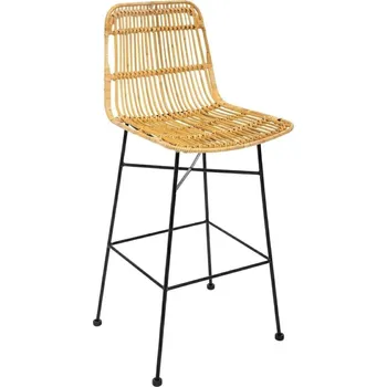 Jídelní židle Barová židle Kubu boho ratanová s kovovými nohami do kuchyně a jídelny Atmosphera