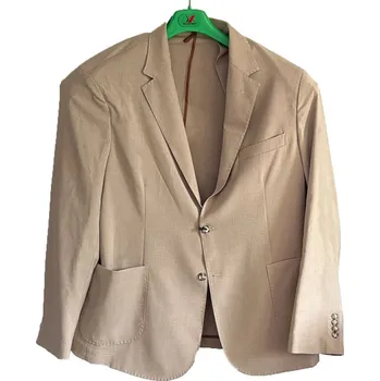 Pánská móda MAXFORT sako pánské AGENTE stretch nadměrné velikosti béžová 3XL