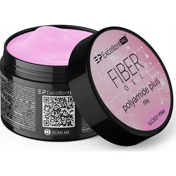 Lak na nehty Stavební gel Excellent Pro Fiber Gel Polyamide Plus lesklý Pink 15g
