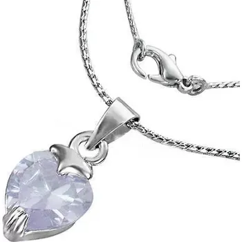 Náhrdelník Řetízek s přívěskem čiré srdce 10 (Náhrdelník bižuterie)