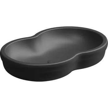 Umyvadlo na desku Time keramické, černé matné, 65x42 cm, TILAVFS65003