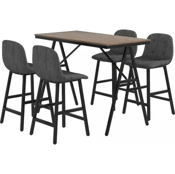 Jídelní set Jídelní set, kuchyňský stůl se 4 židlemi | tmavě šedý