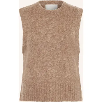 Dámská vesta Opus Dámská Pletená Vesta Pucku, hnědá, 38