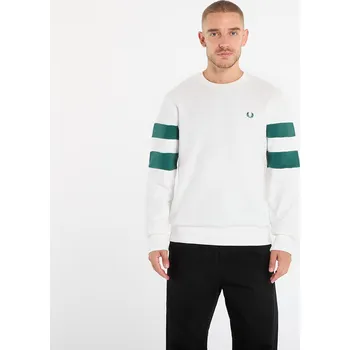 Pánská mikina Mikina FRED PERRY Peached Tipped Sleeve Sweatshirt Snow White M