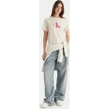 Pánské tričko Calvin Klein Jeans T-Shirt Hero LV047B865G Béžová Regular Fit XL