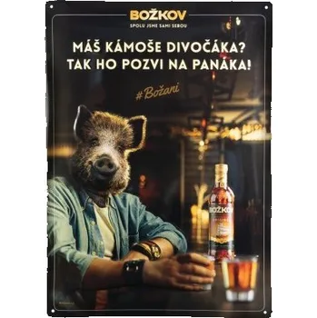 Plechová cedule Plechová cedule Božkov "Divočák"