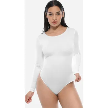 Body Tvarující body s dlouhým rukávem, BÍLÉ velikost ostatní: 3XL/4XL