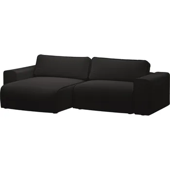 Pohovka Micadoni Černá rozkládací pohovka Victor 246 cm, levá