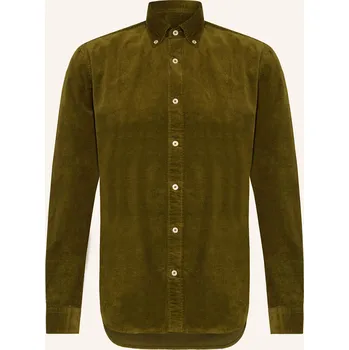 Pánská košile Marc O'polo Pánská Manšestrová Košile Regular Fit, olivová, 44