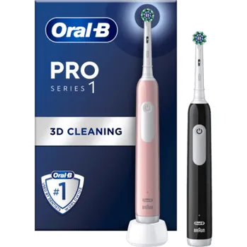 Elektrický zubní kartáček Oral-B Pro 1 Duo černý, růžová (264326)