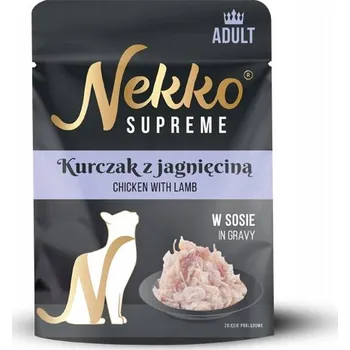 Krmivo pro kočku Nekko Supreme Adult kapsička pro kočky KUŘE a JEHNĚČÍ v omáčce 70 g