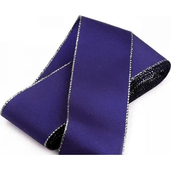 Stuha Stuha taftová s lurexem šíře 40 mm Varianta: 417 modrá berlínská stříbrná, Balení: 10 m